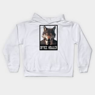 Office Howler. A wolf of business Kids Hoodie